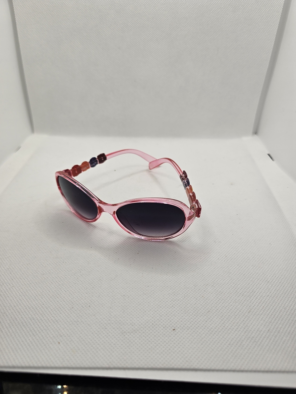 Pink Little Girls Beaded Temple Sunglasses